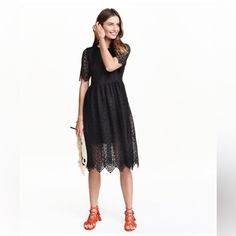 H&M Black Lace Dress Women's Size 2 Women Nwt Laying Flat Measurements Pit To Pit15.5” Waist14” Full Length41” H&m Knee-length Dress For Day Out, Spring Short Sleeve Lace Dress For Night Out, Spring Lace Dress With Short Sleeves For Night Out, H&m Midi Dress For Daywear, H&m Summer Midi Dress For Night Out, Elegant H&m Dress For Day Out, H&m Short Sleeve Midi Dress For Daywear, H&m Black Mini Dress For Day Out, H&m Black Casual Midi Dress