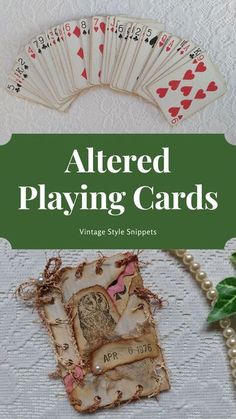 altered playing cards with text overlay reading altered playing cards vintage style snaps