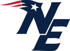 the new england football team logo with an american flag on it's back side