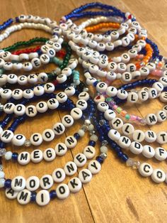 💙Megan Moroney friendship bracelet set. Set of 2 glass seed bead bracelets.  Choose from: Moroney Am I Okay Man on the Moon Houston he's a problem Tennessee Old Rocky Top Megan Moroney Lucky Georgia Girl Indifferent  Couldnt care less Worlds Best Ex Girlfriend  ❤️the girl in the mirror Megan or customize with your own name Emo Cowgirl Moroney Bracelets made to 7 inches in length. Please use customize box to request  for any other size Emo Cowgirl, Concert Bracelets, Girl In The Mirror, Megan Moroney, Bracelets Sets, Country Music Concert, Country Music Concerts, Georgia Girls, Western Clothes