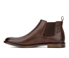 The Enzo Chelsea boot features a sleek design that’ll upgrade your weather looks. Crafted with an elastic gore for easy slip-on and durable rubber sole. Poly Leather upper, Easy slip on entry, Elastic gore panels, Almond Toe, Flat Sole, Thermoplastic Rubber (TPR) outsole | Men's New York and Company Enzo Chelsea Dress Boot in Brown Size 10.5 Chelsea Dress, Dress Boot, Chelsea Boots Mens, Mens Dress Boots, Dress Boots, New York And Company, Shoe Carnival, Boots Brown, Chelsea Boot