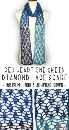 the red heart one skein diamond lace scarf