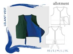 the front and back view of an allotment vest, designed by xsimilix