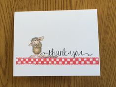 a thank you card with a mouse on it