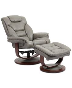 the reclining chair and ottoman is shown