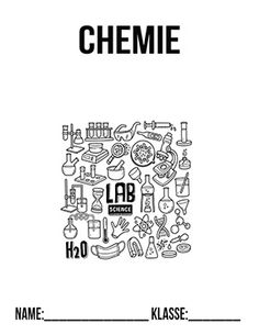 the book cover for chemie, with an image of various objects in black and white