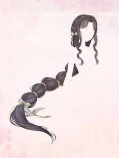 Anime Hairstyles Female Hair Reference Long, Anime Braided Hair, Love Nikki Hairstyles, Fantasy Long Hair, Anime Braids, Long Hair Drawing, How To Draw Braids, Poofy Hair, Pelo Anime