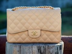 Gold Chanel Bag, Chanel Classic Jumbo, Chanel Cream, Chanel Jumbo, Cream Bags, Bag Obsession, Luxury Purses, My Soul, Chanel Handbags