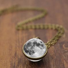 Full Moon Celestial Unique Realistic Elegant Designer Astrology Necklace Pendant - Froppin Cheap Celestial Round Jewelry, 3d Necklace, Full Moon Necklace, Galaxy Necklace, Galaxy Pendant, Science Jewelry, Space Jewelry, Magical Jewelry, Moon Pendant Necklace