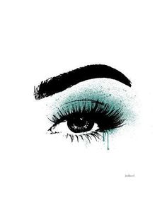 size: 12x9in Art Print: Eye Teal by Amanda Greenwood : Teal Art Print, Makeup Illustration, Eyelash Logo, Makeup Logo, Salon Art, Acrylic Oil Painting, Blink Of An Eye, Diy Prints, Painting Edges