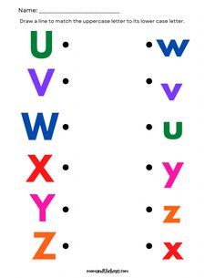 the letter u is made up of different colors and letters that spell out what they are