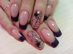 Spider web Spider Nail Art, Spider Nails, Spider Nail, Ten Nails, Halloween Nail Designs, Fire Nails