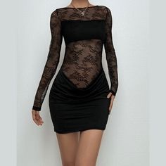 Please refer to our sizing chart for a guideline when choosing a size. 5 business days order processing time. 90% polyester 10% spandex Dark Academia Dresses, Birthday Inspo, Streetwear Grunge, Ruched Mini Dress, Long Bodycon Dress, Corsets And Bustiers, Long Sleeve Lace Dress, Maxi Dress Party, Long Sleeve Bodycon Dress