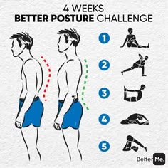 the 4 weeks before posture challenge is shown with instructions for how to do it and how to