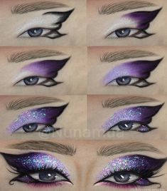 Simpul Dasi, Teknik Makeup, Diy Eyeshadow, Sparkly Makeup, Cute Eye Makeup, Rainbow Makeup, Makeup Challenges, Makeup Tutorial Eyeshadow