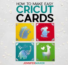 how to make easy cricut cards with pictures of animals and hearts on them