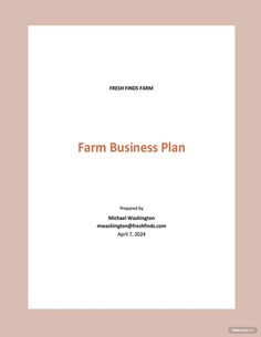 the farm business plan is shown in red and white, with an orange stripe on it