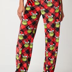 New Never Worn Nonsmoking And Pet Free Home. Size Xl. Perfect For The Dr. Seuss Fan, These Cozy Lounge Pants For Men Or Women Feature An All-Over Print Of Everyone's Favorite Dr. Seuss Christmas Character, The Grinch, On A Playful Red And Black Buffalo Plaid Background. These Soft Warm, Plush Pants Feature A Drawstring And Elastic Waist, Open Fly And Two Side Pockets. Christmas Pants Pjs, Grinch Pajama Pants, Grinch Pants, Buffalo Plaid Background, Dr Seuss Christmas, Walmart Christmas, Christmas Pants, Plush Pants, Dr Seuss Grinch