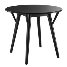 a black table with two legs and a round top on an isolated white background photo