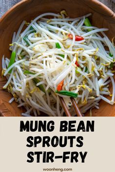 Easy Mung Bean Sprouts Stir-Fry Bean Sprout Stir Fry, Pok Choi, Bean Sprout, Asian Stir Fry, Vegan Fish, Quick Dishes, Stir Fry Dishes