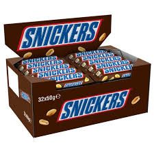 a box of snickkers is shown on a white background