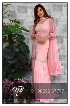 Blossom Peach Kurta, embroidered in turquoise blue sequin and Resham Work, paired with Palazzo Pants and a Two-Tiered Ruffle Dupatta #indianoutfit#indianwear#rufflepants#palazzopants#pinkkurti#ruffledupatta Peach Kurti, Ruffle Dupatta, Resham Work, Designer Outfits, Indian Designer Outfits, Indian Outfit, Pastel Hues, Indian Designer, Palazzo Pants