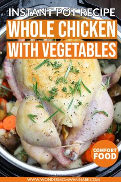 an instant pot recipe for whole chicken with vegetables