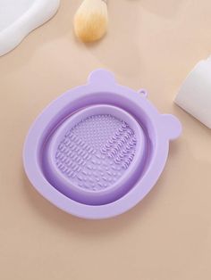 Power Supply:None \nColor:Mauve Purple \nMaterial:Silicone \nType:Makeup Brush Drying Tool \n Makeup Brush Cleaning Mat, Makeup Brush Cleaning, Silicone Makeup, Cosmetic Brush, Brush Cleaning, Mauve Purple, How To Clean Makeup Brushes, It Cosmetics Brushes, Bear Design