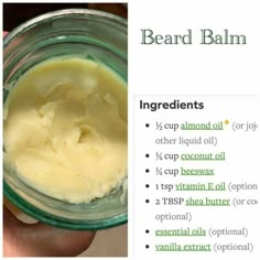 Essential Oil Beard Oil Recipe, How To Make Beard Balm, Diy Beard Balm Recipes, Diy Beard Butter, Beard Balm Diy Recipes, Easy Handmade Christmas Gifts, Homemade Beard Balm, Balms And Salves, Beard Balm Recipe