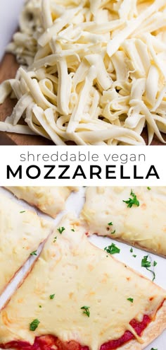 there is no image here to provide a caption for in this post it says, shredded vegetable vegan mozzarella