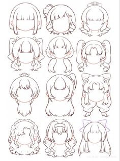 how to draw anime hair step by step