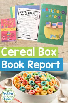 cereal box book report and recipe for kids