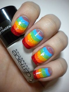 Very bad and very ugly at the time Nails Opi, Simple Nail Art Designs, New Nail Art, Top Nail, Rainbow Nails, Unique Nails