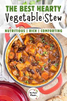 the best hearty vegetable stew with text overlay