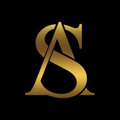 the letter s in gold on a black background