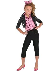 50s Greaser Girl, Greasers Outfit Girl, Greaser Girl Costume, Greaser Halloween Costume, Greaser Halloween, Kids 50s Costume, Greaser Girl Outfit, Greaser Costume, 50s Dress Up