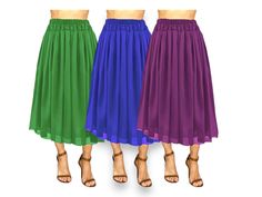 Belly Dancing Chiffon Full Circle  skirt Tribal Dance wear skirt Long Maxi Wedding wear skirt Women Skirt Regular Size Skirt C30  S to 5XL Available 30 Different Color available  SIZE CHART S       23" To 26" Waist AROUND  M      27" To 30" Waist AROUND  L       31" To 34" Waist AROUND  XL     35" To 39" Waist AROUND  2XL   40" TO 43" Waist AROUND  3XL   44" To 47" Waist AROUND  4XL   48" TO 52" Waist AROUND  5XL   53" To 56" Waist AROUND  1 Peace Chiffon Skirt  Length OF skirt 36" All measurements are in Inches Color Might Be little Different Due to Different Computer's Color Settings. Party Flared Skirt With Elastic Waistband, Party Full Skirt With Elastic Waistband, Party Pleated Skirt With Elastic Waistband, Party Skirt With Elastic Waistband And Full Shape, Party Midi Skirt With Elastic Waistband, Flowy Pleated Skirt With Elastic Waistband For Party, Chiffon Full Skirt Bottoms For Party, Long Chiffon Skirt With Elastic Waistband, Chiffon Flared Skirt For Party