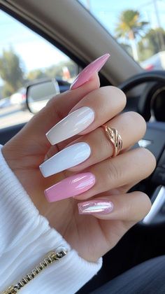 Rich Nails Design, Manicured Nails, White Tip Nails, Nails Gold, Casual Nails, White Jumper, Acrylic Nails Coffin Short, Acrylic Gel