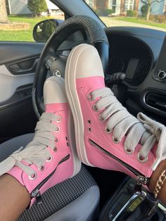 - fits true to size - PU leather style, jumbo laces - inspired designer sneakers Pink Camouflage Shoes, Luxury Pink Sneakers With Laces, Camel 311 Shoes Pink, Pretty Sneakers, Black Hair Dye, White Nike Shoes, Pretty Shoes Sneakers, Shoes Outfit Fashion, Lace Sneakers