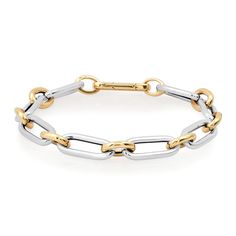 Rounded Luxe Two-Tone Oval & Circle Link Chain Bracelet – Milestones by Ashleigh Bergman Two Tone Jewelry, Instagram Help, Link Chain Bracelet, Chain Links, Yellow Gold Chain, Mixed Metals, Link Chain, Link Bracelets, Chain Bracelet