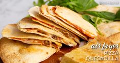 there are several quesadillas stacked on top of each other