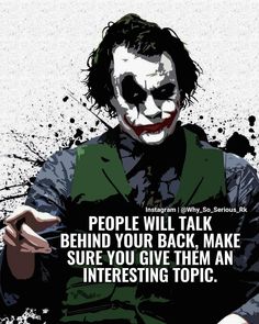 the joker quote is shown in this image