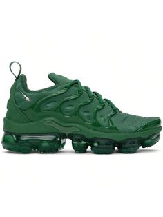 Nike 
Green Air VaporMax Plus Sneakers 
Low-top bonded jersey sneakers in green. 
. Rubber overlay and reflective trim throughout 
. Lace-up closure 
. Logo bonded at padded tongue 
. Webbing pull-loop at padded heel collar 
. Swoosh hardware at outer side 
. Jersey lining 
. Semi-transparent rubber sole with VaporMax Air technology 
Please note that this item may be shipped only within North America. 
Supplier color: Bicoastal/Metallic silver/Chrome 
Upper: textile. Sole: rubber. 
Made in Viet 47 Street, Casual Athletic Shoes, Air Vapormax Plus, Athletic Shoes Nike, Nike Vapormax, Silver Chrome, Casual Sneakers Women, Air Vapormax, Casual Athletic