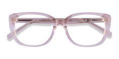 Clear Pink rectangle eyeglasses available in variety of colors to match any outfit. These stylish full-rim, small sized acetate eyeglasses include free single-vision prescription lenses, a case and a cleaning cloth. Clear Pink Glasses, Pink Frame Glasses, Desire List, Glasses Inspiration, Pink Rectangle, Pink Glasses, Discover Your Style, Pink Frame, Rectangle Eyeglasses