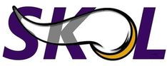 the skol logo is shown in purple, yellow and grey colors on a white background