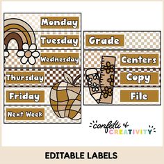 the editable labels are ready to be used for each class or classroom room, and include