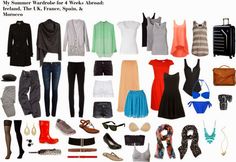 an assortment of clothes and accessories arranged in the shape of a collage