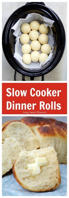 this slow cooker dinner rolls recipe is the perfect way to use up leftover bread