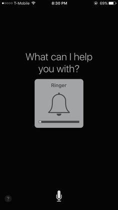 the ringer app on an iphone with what can i help you with? button