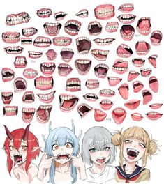 an image of various mouths and teeth